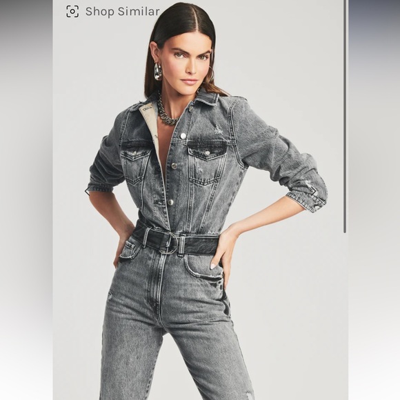 NWT Retrofete Renee Denim Jumpsuit in Slate Grey - Picture 3 of 15